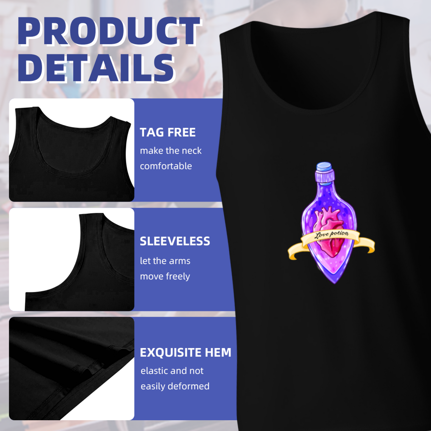 Magic Love Potion Heart Bottle Fantasy Graphic Tank