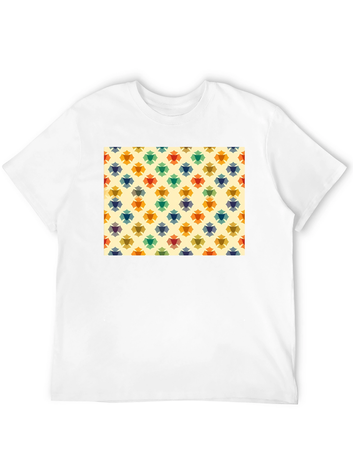 Retro Floral Pattern Black T-Shirt