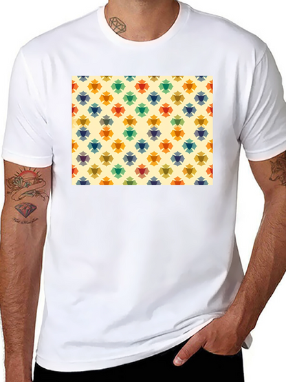 Retro Floral Pattern Black T-Shirt