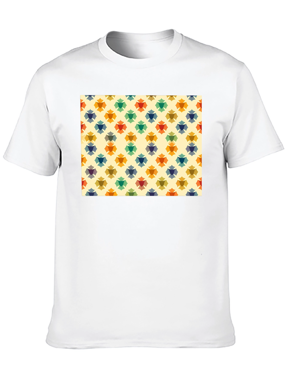 Retro Floral Pattern Black T-Shirt