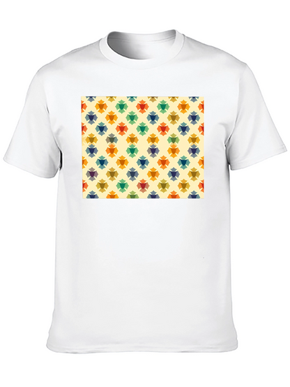 Retro Floral Pattern Black T-Shirt