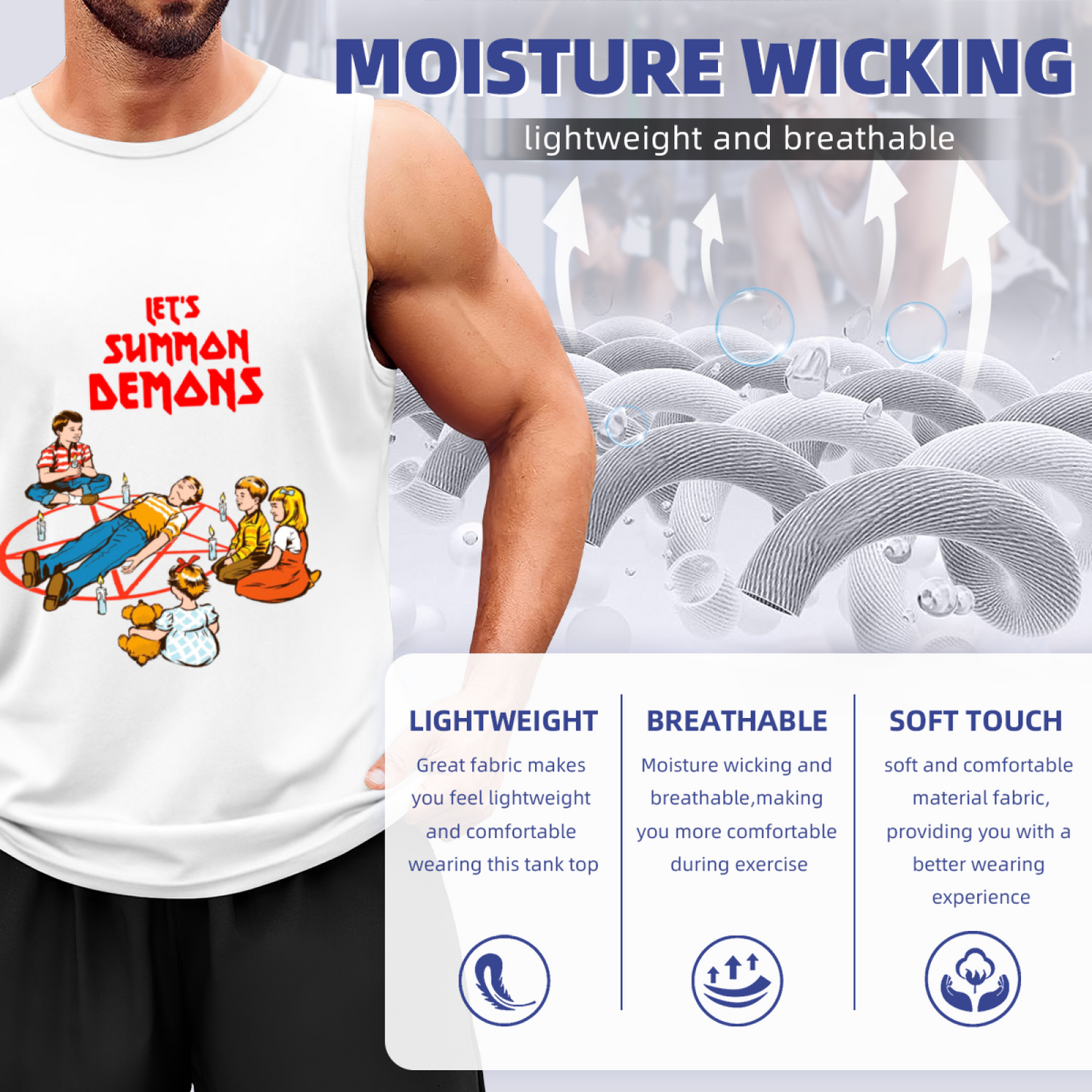 Retro Horror Let¡¯s Summon Demons Kids Ritual Funny Tank Top