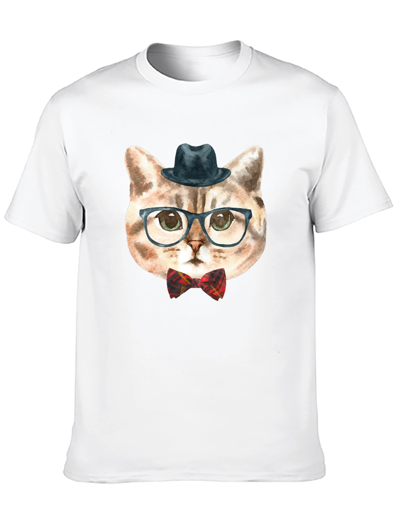 Hipster Cat Graphic Tee - Funny Novelty T-Shirt