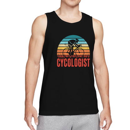 Vintage Cycologist Sunset Road Bike Pun Cycling Lover Tank Top