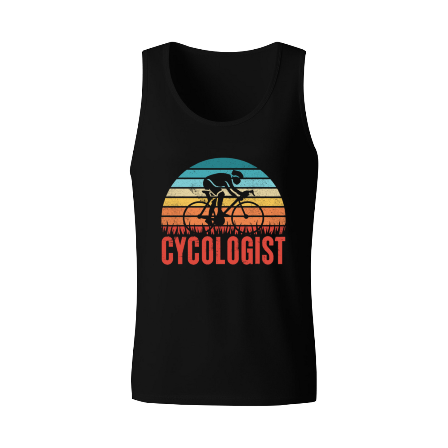 Vintage Cycologist Sunset Road Bike Pun Cycling Lover Tank Top