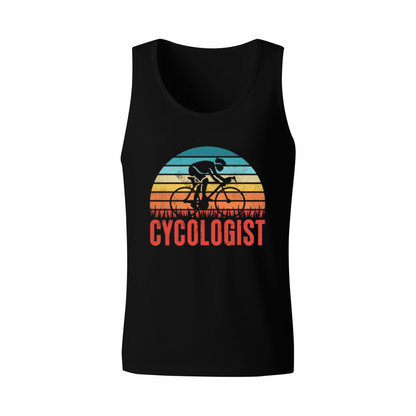 Vintage Cycologist Sunset Road Bike Pun Cycling Lover Tank Top