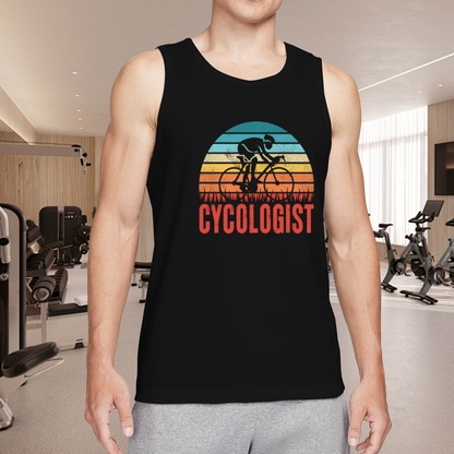 Vintage Cycologist Sunset Road Bike Pun Cycling Lover Tank Top