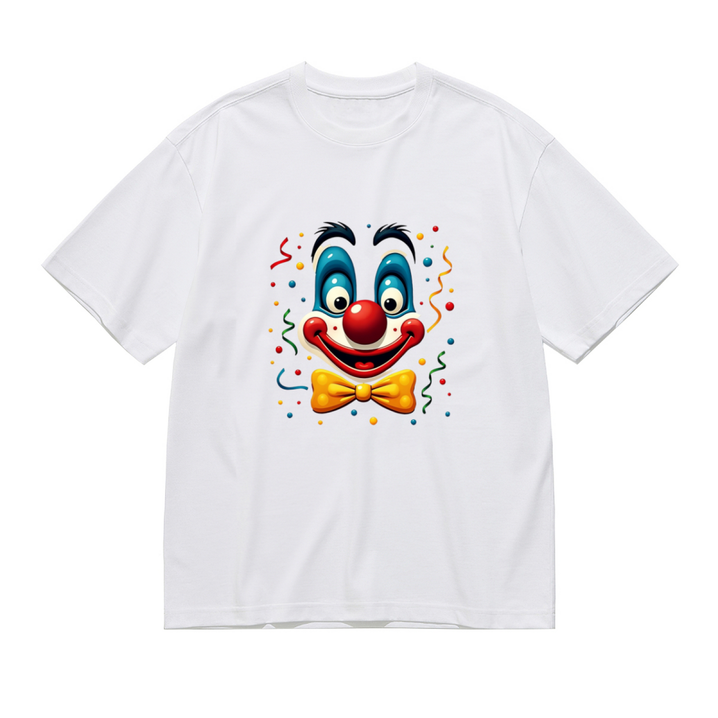 Playful Circus Clown Colorful Confetti Fun Cartoon Print Plus Size Women¡¯s T-Shirt