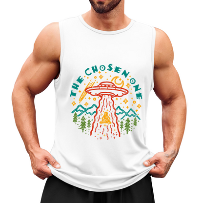 The Chosen One UFO Alien Mountain Retro Hippie Graphic Tank