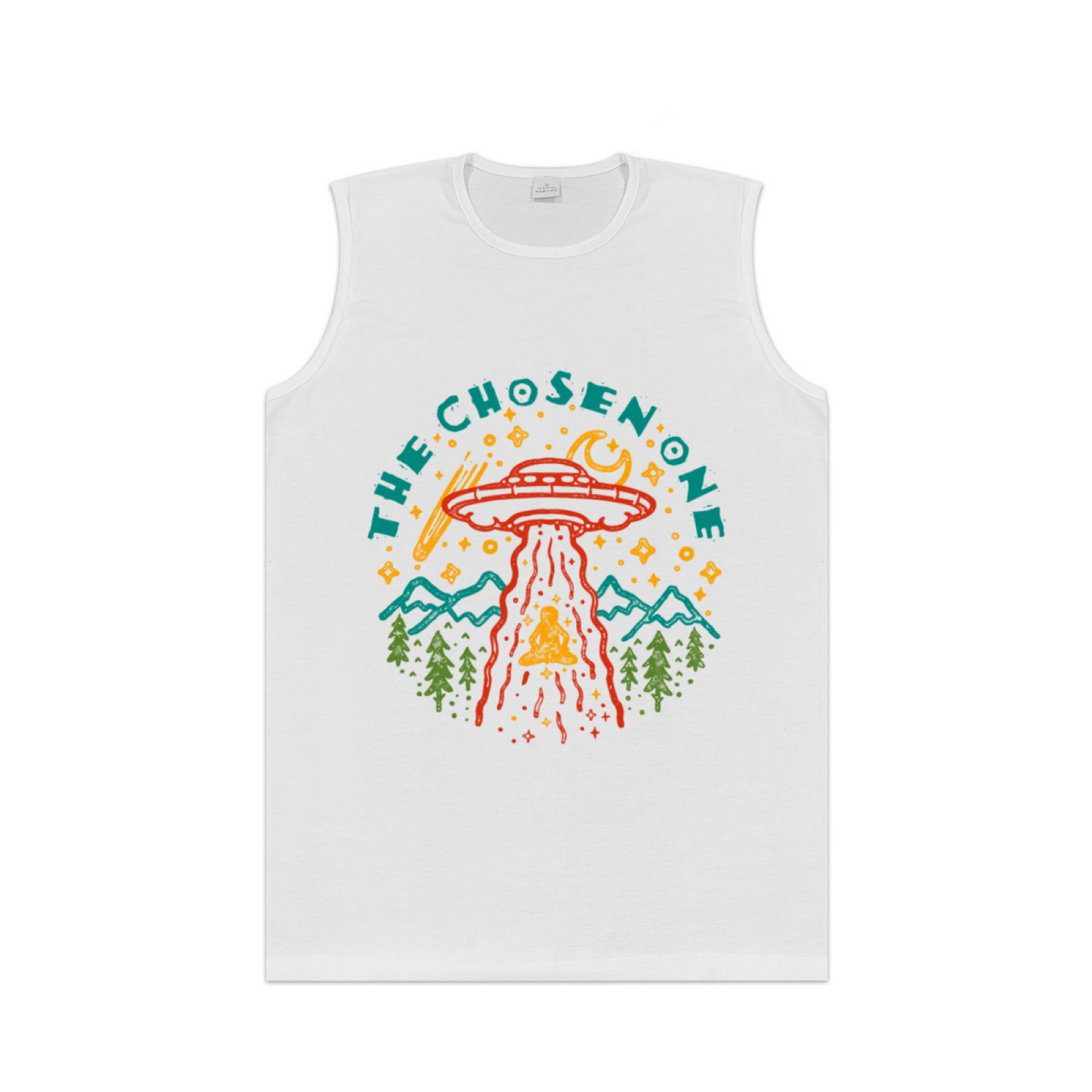 The Chosen One UFO Alien Mountain Retro Hippie Graphic Tank