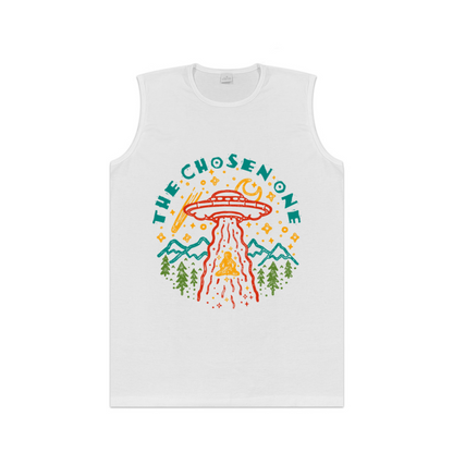 The Chosen One UFO Alien Mountain Retro Hippie Graphic Tank