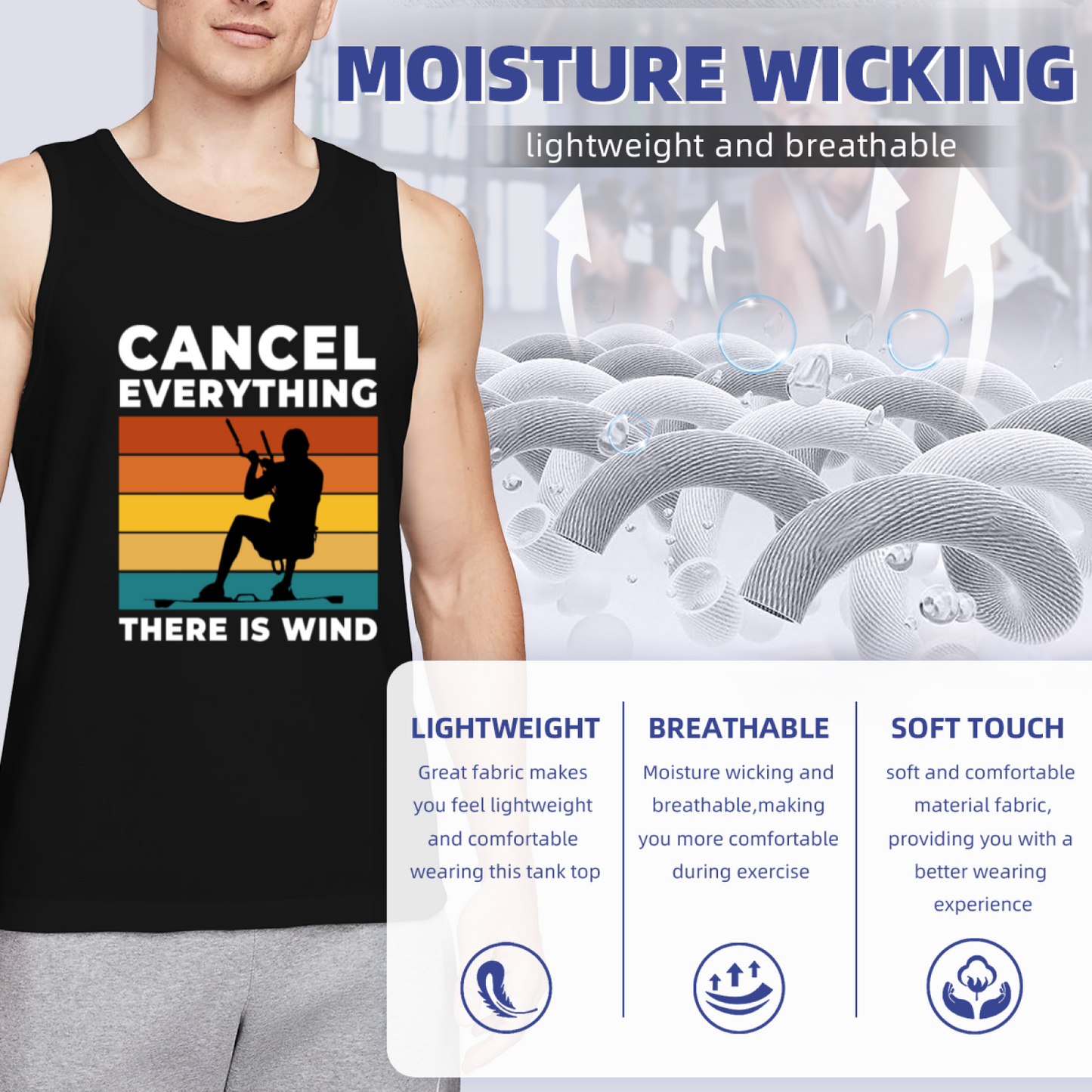 Cancel Everything There Is Wind Retro Kitesurfing Tank For Guys
