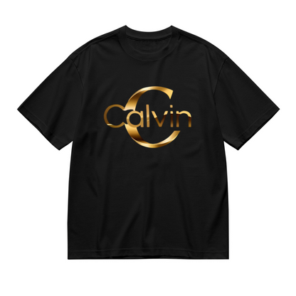 Luxury Golden Calvin Letter Minimalist Plus Size Women Printed T-Shirt