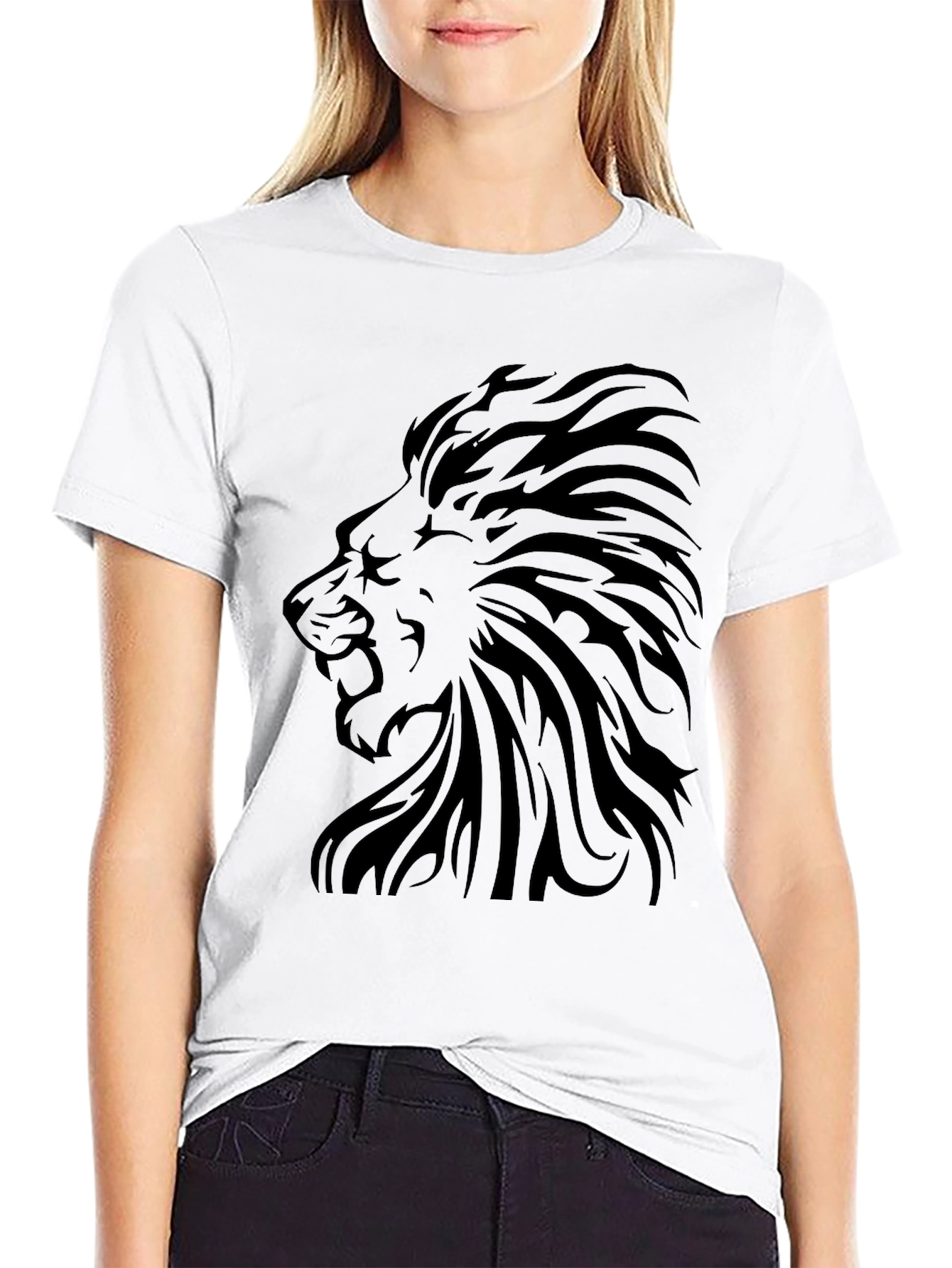 Lion Graphic Tee - Stylish Black T-Shirt