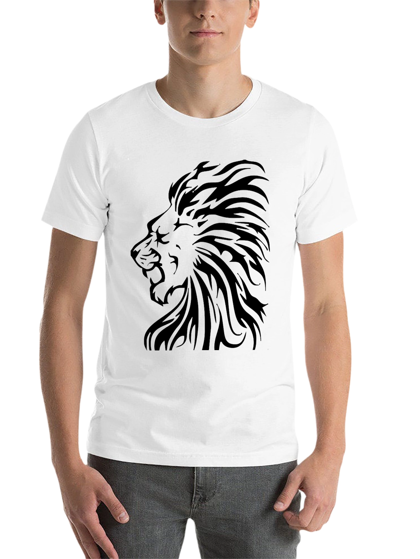 Lion Graphic Tee - Stylish Black T-Shirt