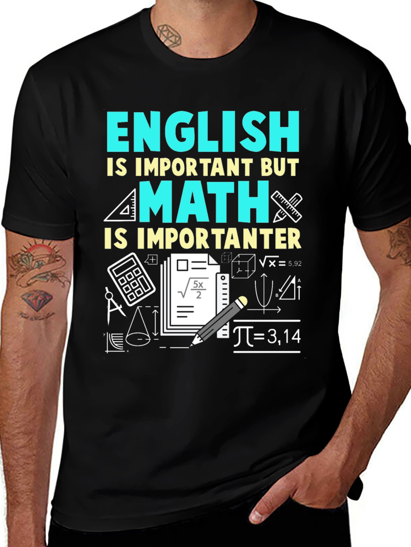 Math Is Importanter T-Shirt - Black Cotton Blend