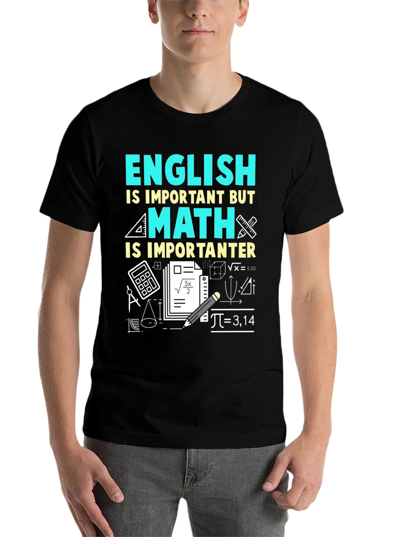Math Is Importanter T-Shirt - Black Cotton Blend