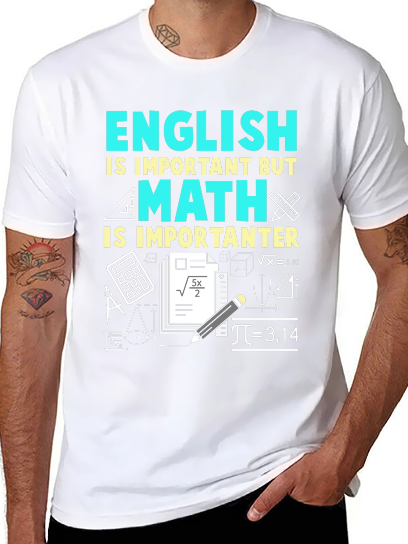 Math Is Importanter T-Shirt - Black Cotton Blend