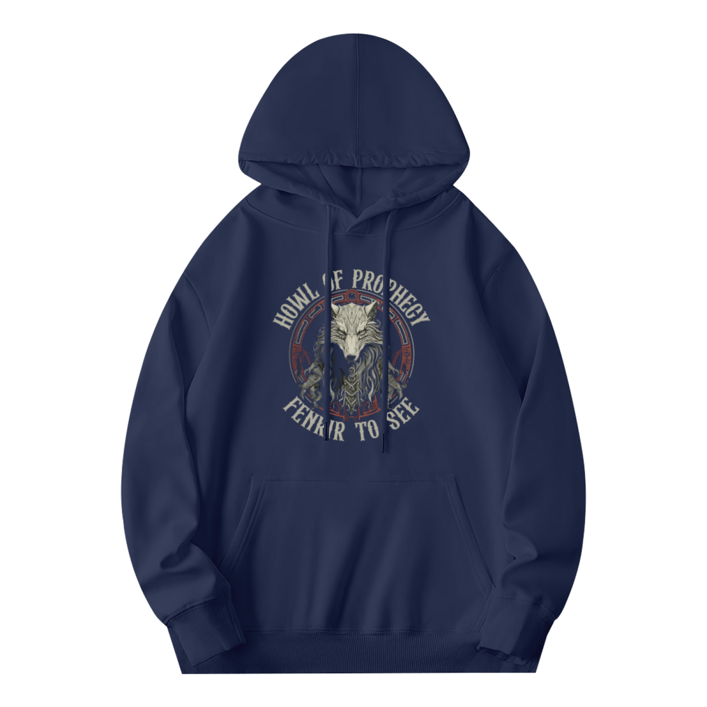 Fenrir Wolf Norse Prophecy Viking Navy Hoodie