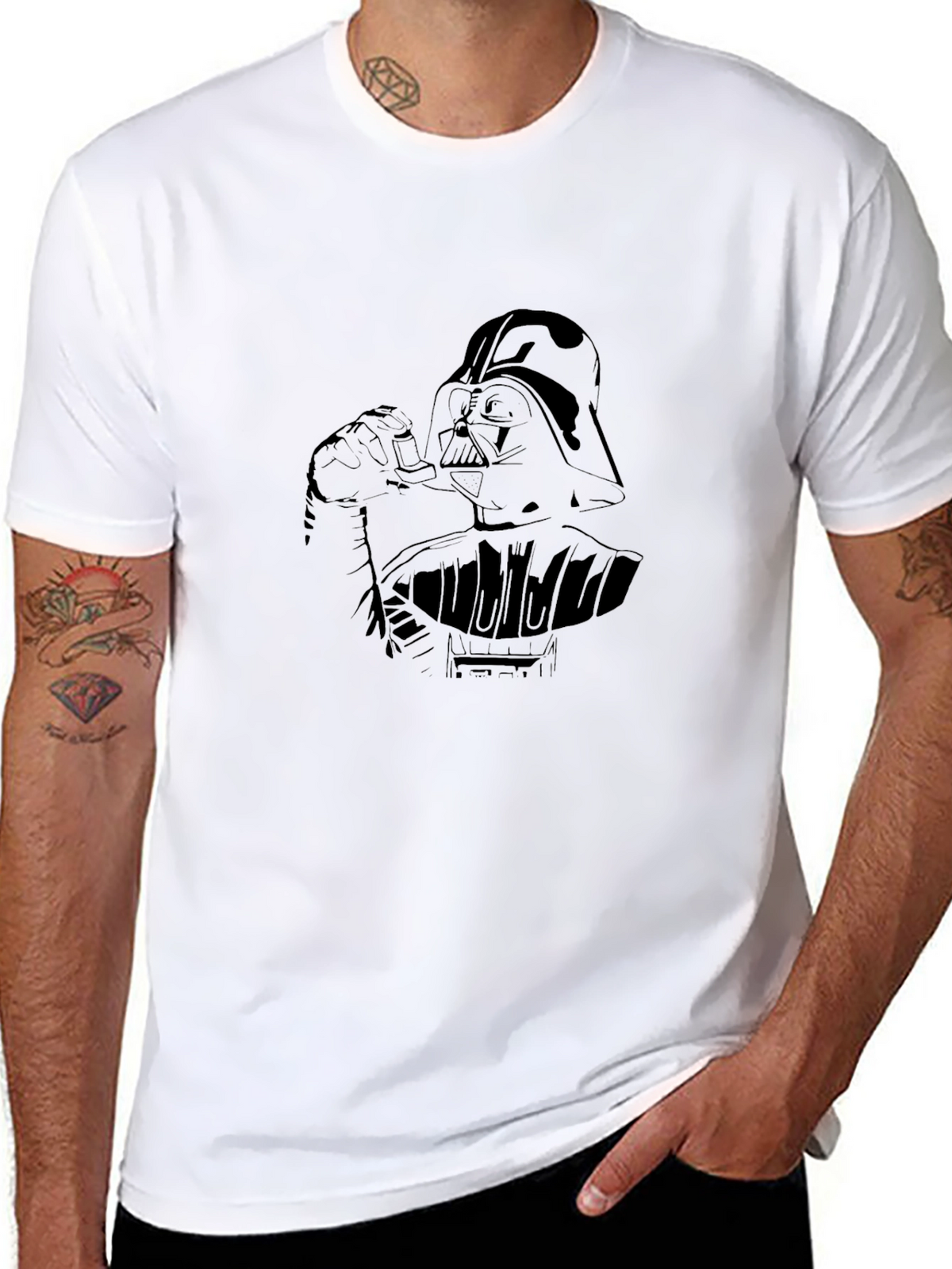 Darth Vader Smoking T-Shirt - Dark Side Style