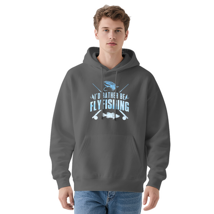 I¡¯d Rather Be Fly Fishing Retro Gray Hoodie, Breathable Outdoor Comfort