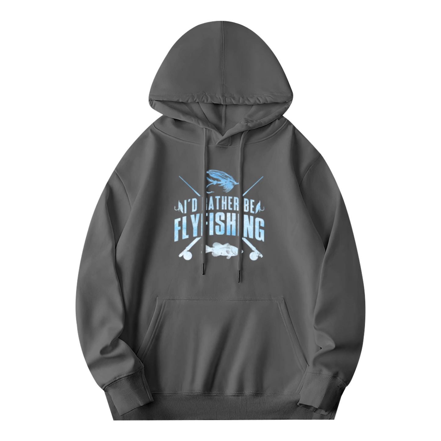 I¡¯d Rather Be Fly Fishing Retro Gray Hoodie, Breathable Outdoor Comfort