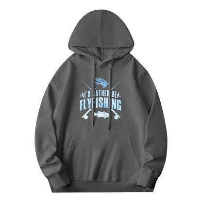 I¡¯d Rather Be Fly Fishing Retro Gray Hoodie, Breathable Outdoor Comfort