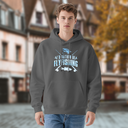 I¡¯d Rather Be Fly Fishing Retro Gray Hoodie, Breathable Outdoor Comfort