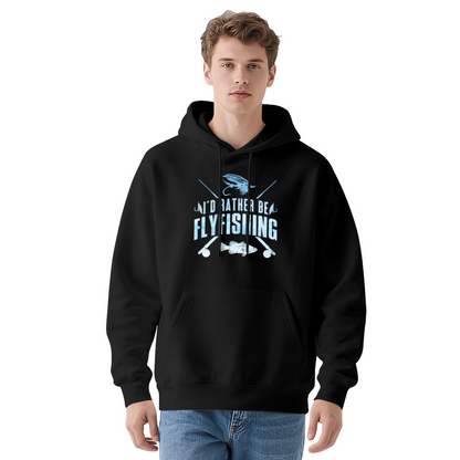 I¡¯d Rather Be Fly Fishing Retro Gray Hoodie, Breathable Outdoor Comfort