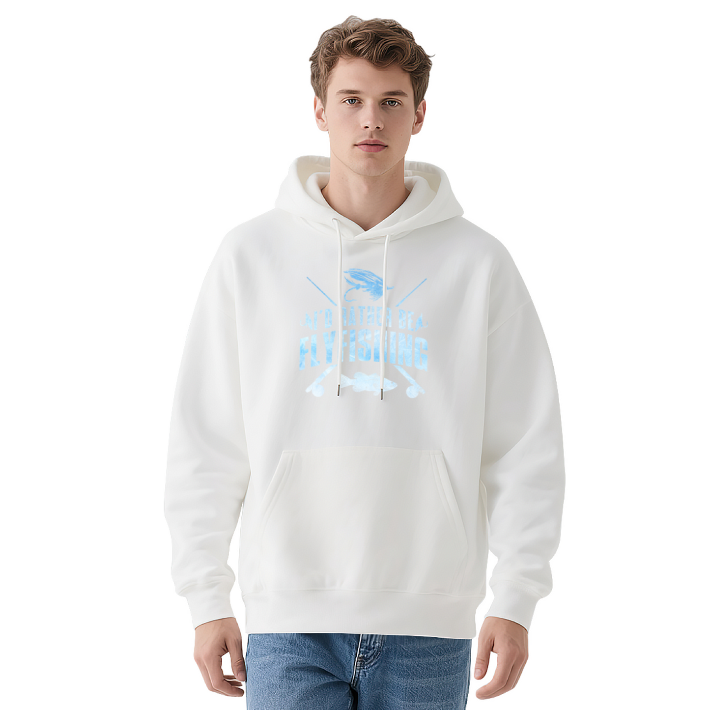 I¡¯d Rather Be Fly Fishing Retro Gray Hoodie, Breathable Outdoor Comfort