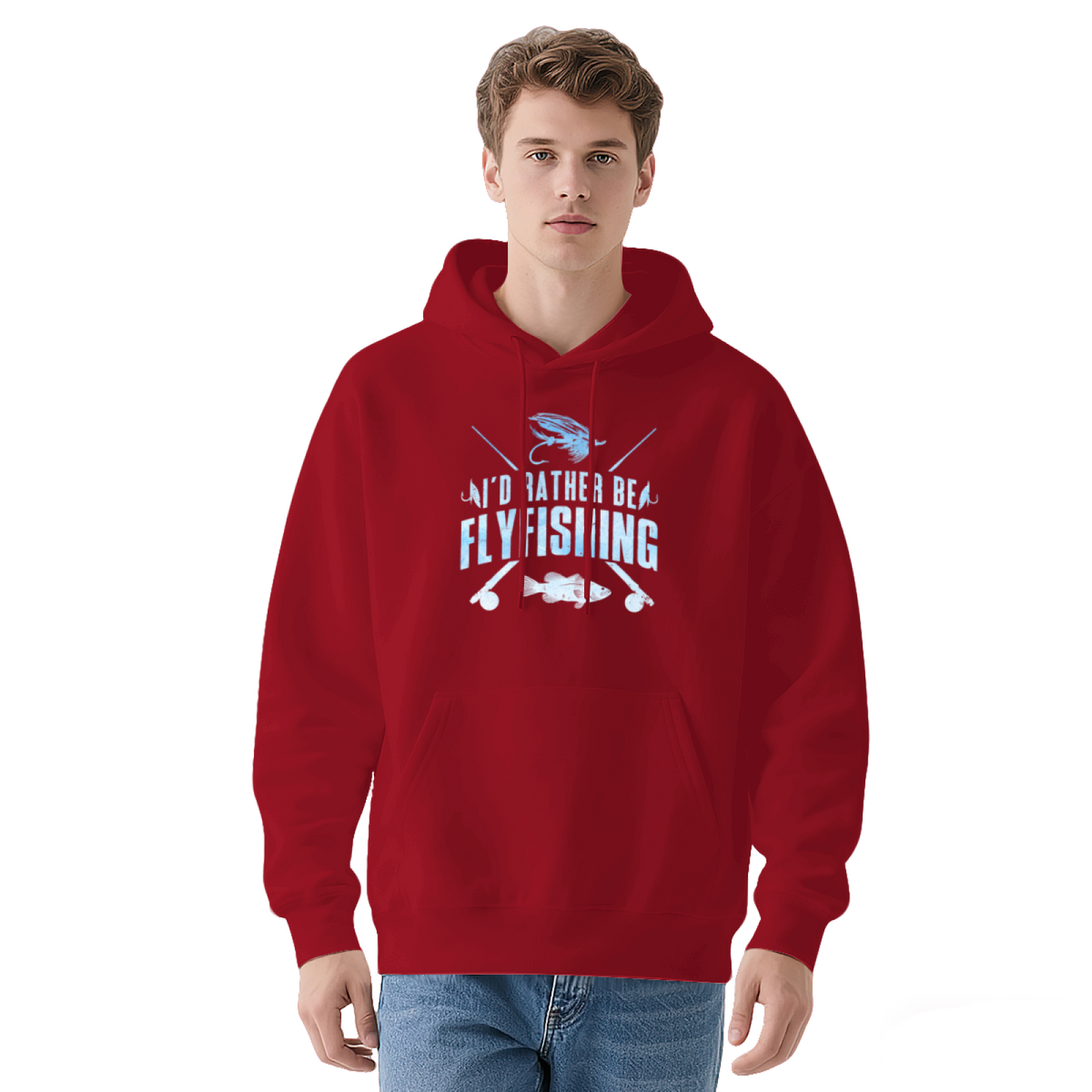 I¡¯d Rather Be Fly Fishing Retro Gray Hoodie, Breathable Outdoor Comfort