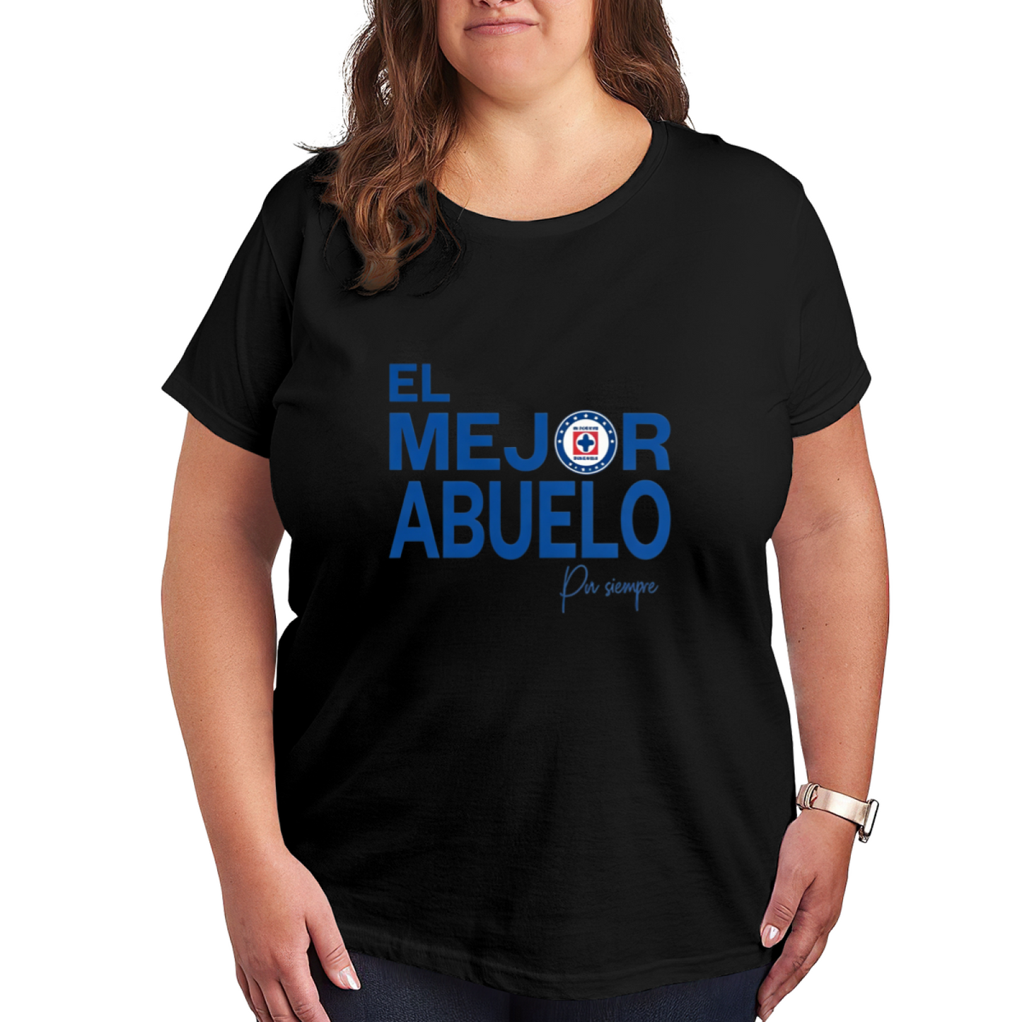 El Mejor Abuelo Cruz Azul Grandpa Gift Plus Size Women Tee
