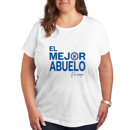 El Mejor Abuelo Cruz Azul Grandpa Gift Plus Size Women Tee