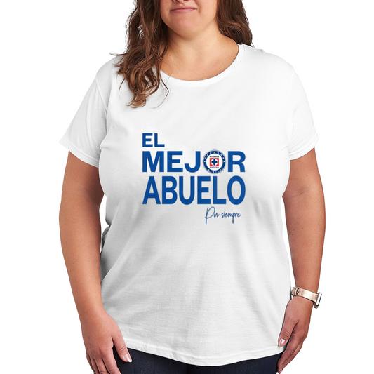 El Mejor Abuelo Cruz Azul Grandpa Gift Plus Size Women Tee
