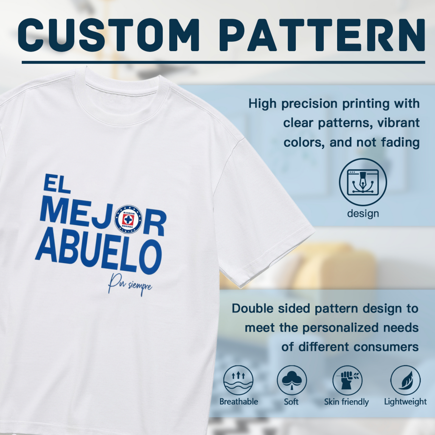 El Mejor Abuelo Cruz Azul Grandpa Gift Plus Size Women Tee