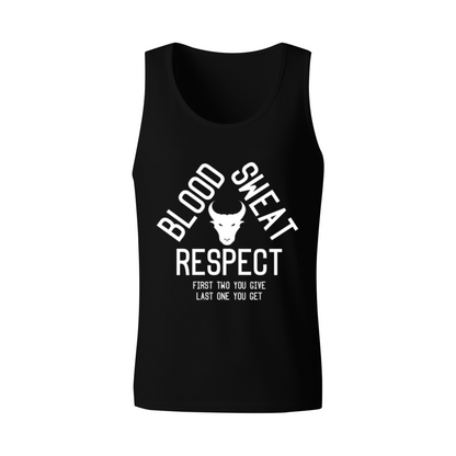 Blood Sweat Respect Bull Gym Workout Mens Tank Top