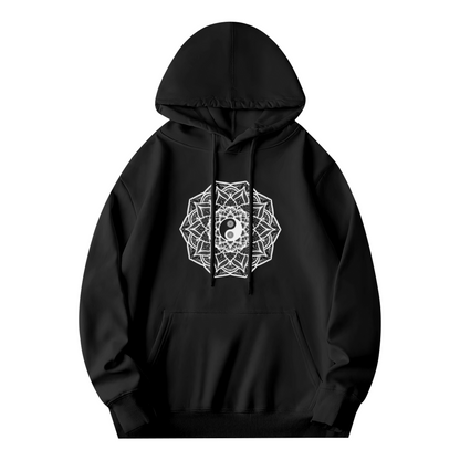 Mandala Yin Yang Sacred Hoodie, Breathable Lounge Comfort