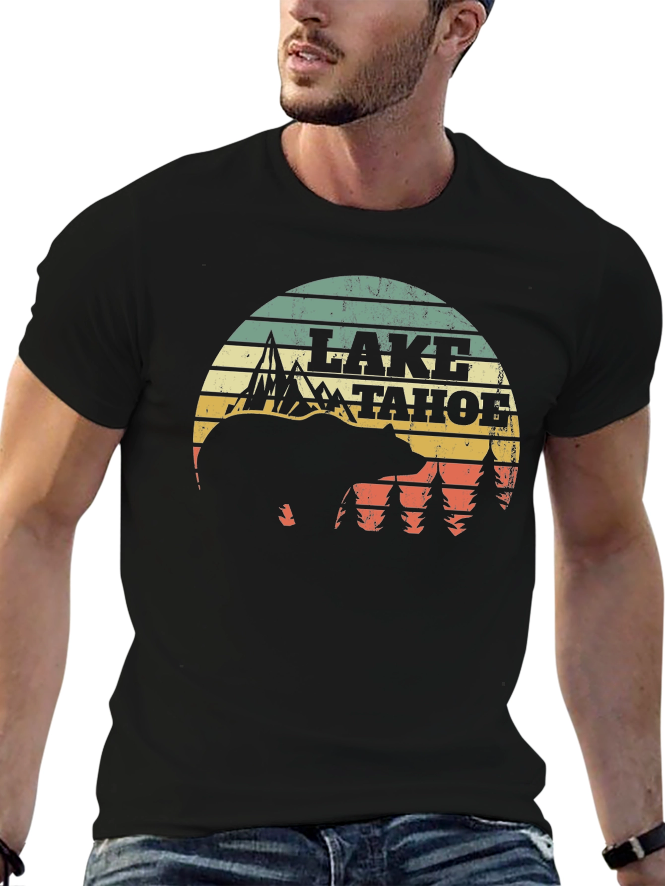 Lake Tahoe Bear Graphic Tee - Nature Inspired Design
