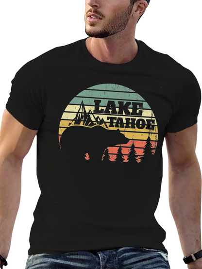 Lake Tahoe Bear Graphic Tee - Nature Inspired Design