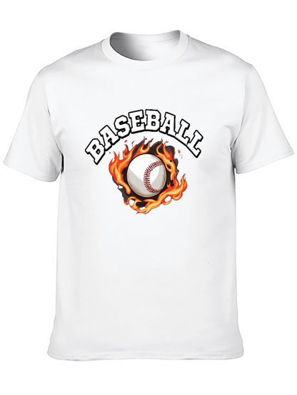 Baseball Flame Graphic Black T-Shirt