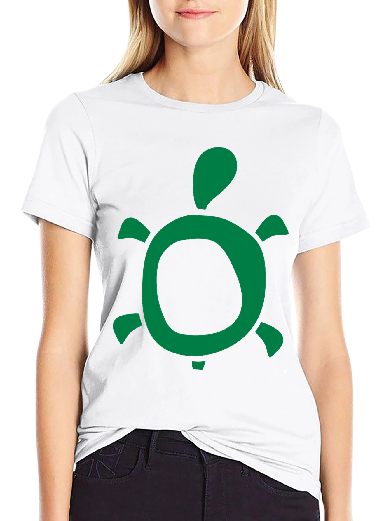 Green Turtle Graphic Black T-Shirt