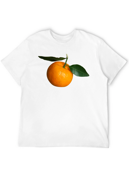 Orange Fruit Graphic Black T-Shirt