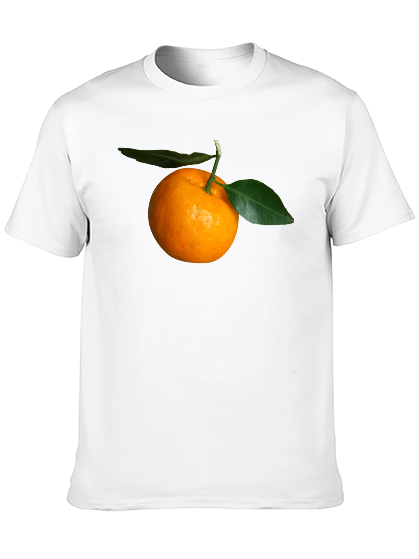 Orange Fruit Graphic Black T-Shirt