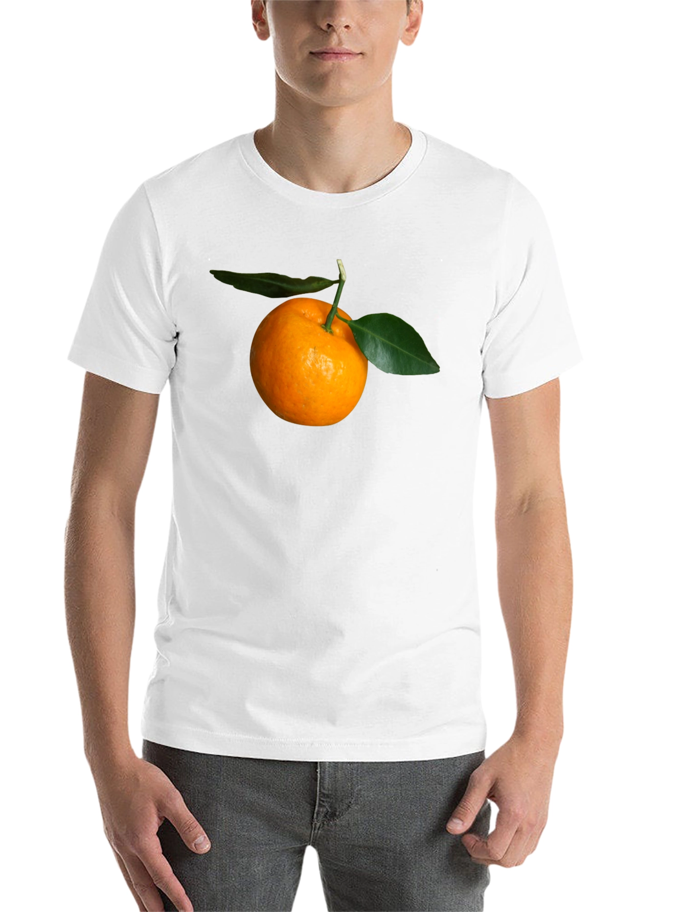 Orange Fruit Graphic Black T-Shirt