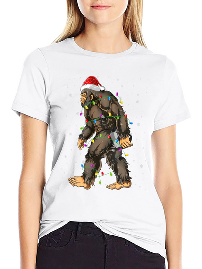 Festive Bigfoot Christmas T-Shirt