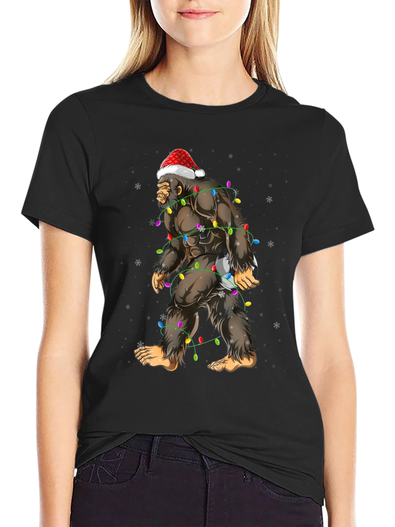 Festive Bigfoot Christmas T-Shirt