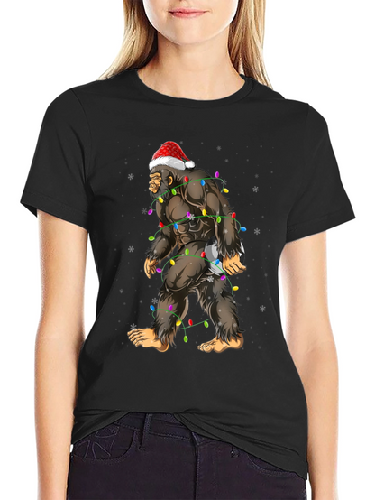 Festive Bigfoot Christmas T-Shirt