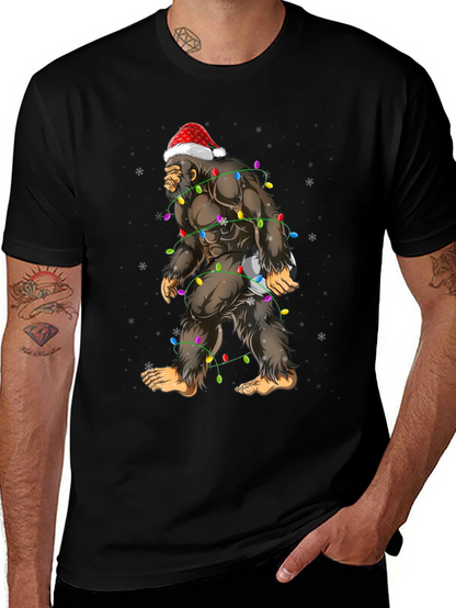 Festive Bigfoot Christmas T-Shirt