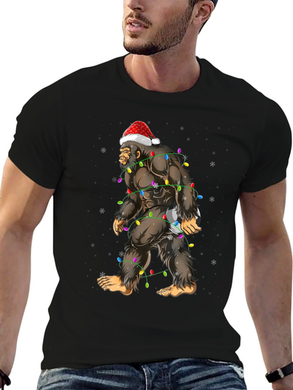 Festive Bigfoot Christmas T-Shirt