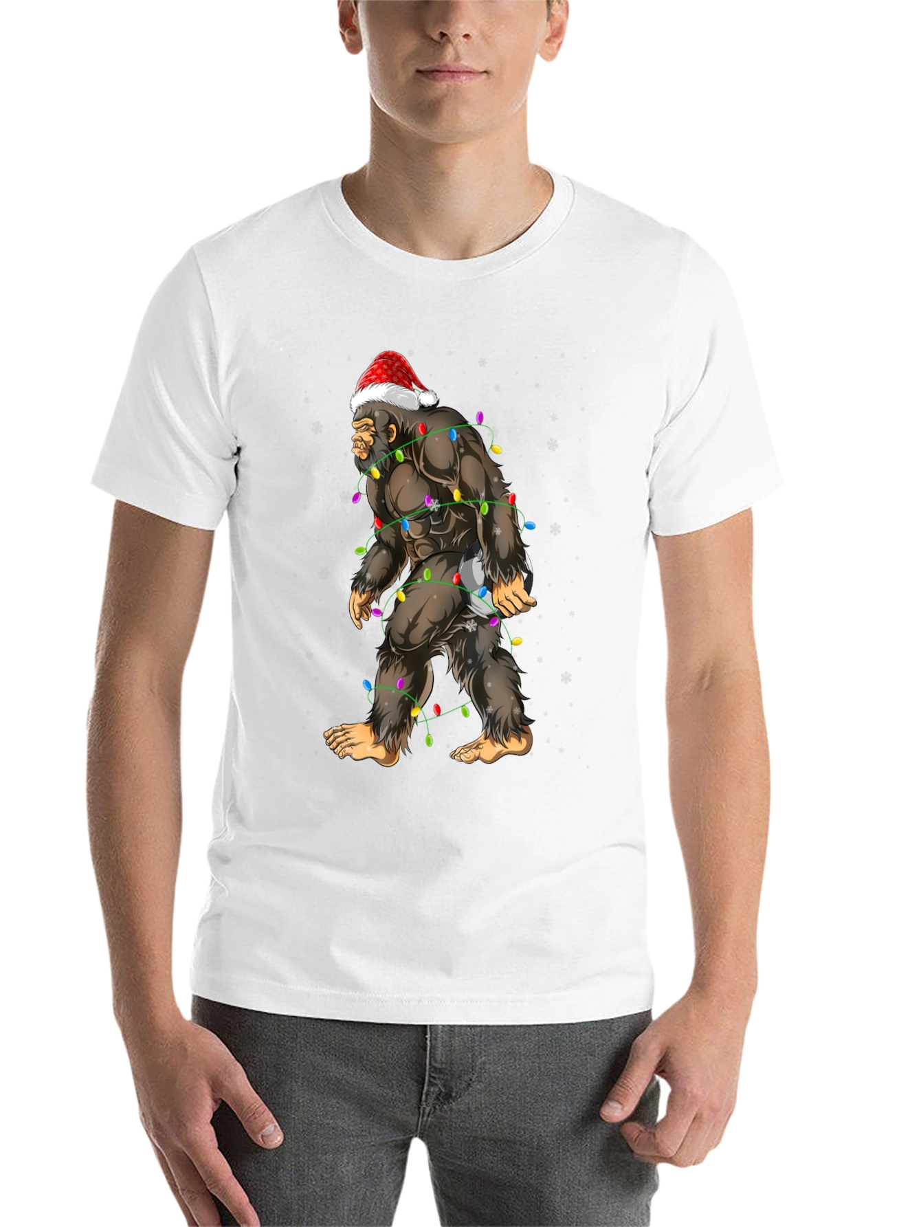 Festive Bigfoot Christmas T-Shirt